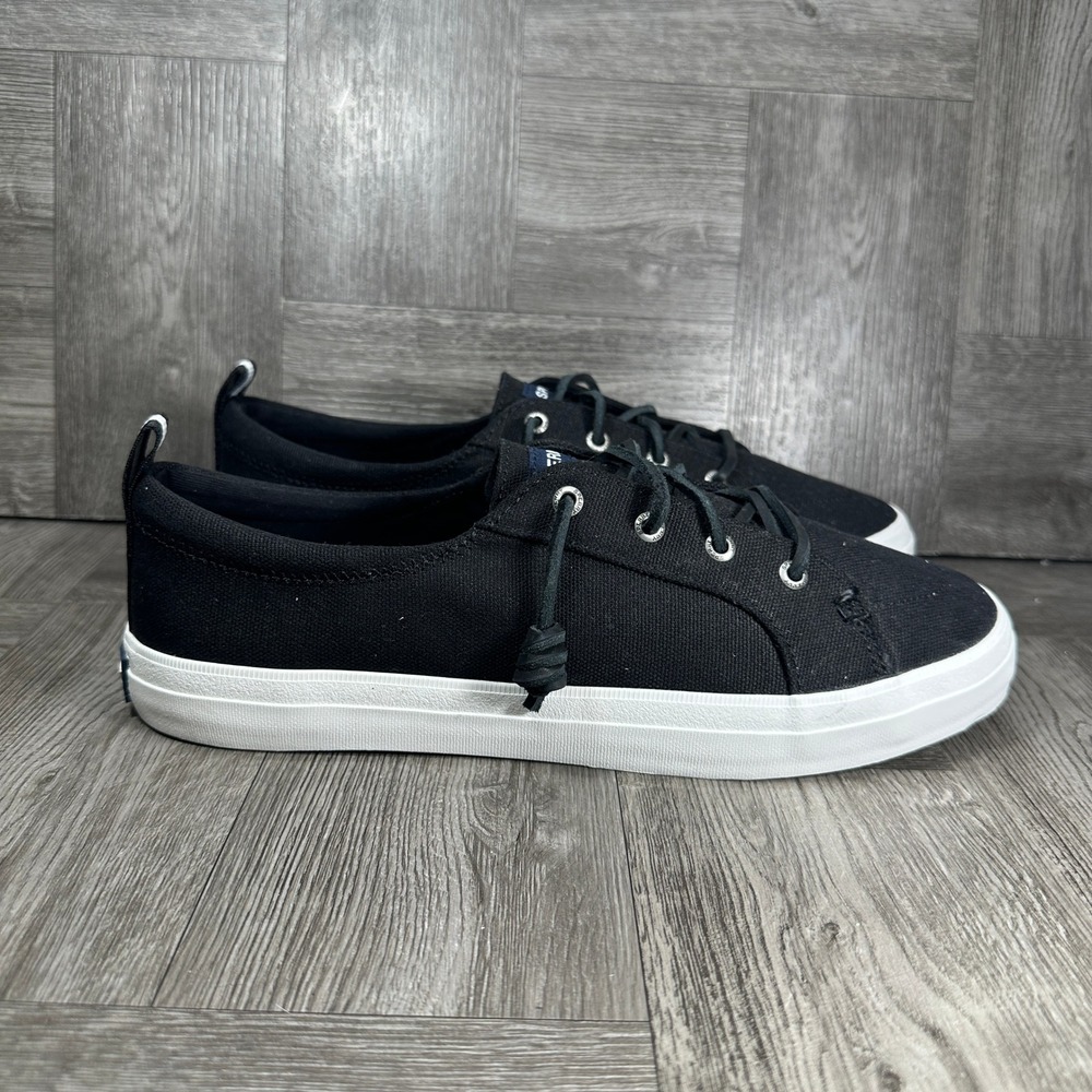 Sperry Sneaker Crest Vibe Women 8.5 Black Canvas Slip On STS99251 NEW